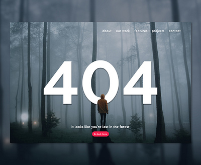 404 Not Found Error Page UI design concept 404 page dark blue design error error 404 forest lost ui user experience user inteface ux web deisgn woods