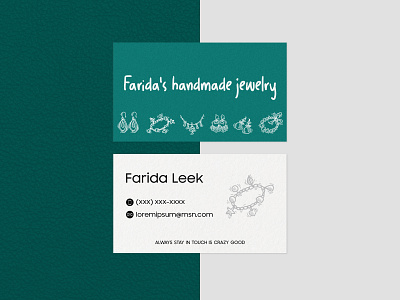 Business card for Handmade jewelry boutique