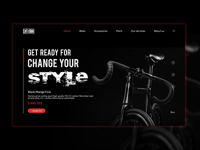 Bicycle Selling Website UI design concept