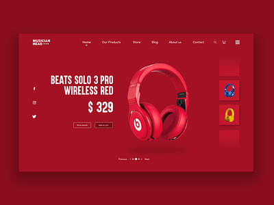 Wireless Headphones Product Page UI concept design. Beats
