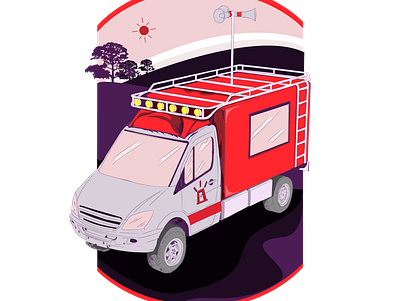 Jambulance Illustration branding design illustration van