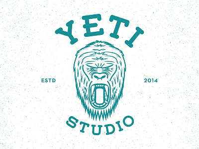 Yeti emblem branding concept emblem hipster identity logo teal texture yeti