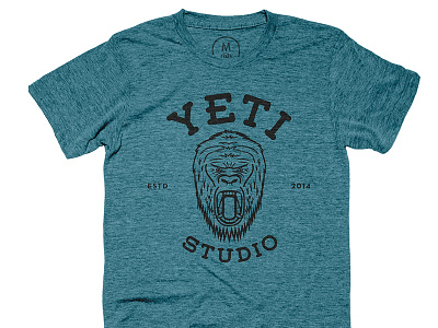 Yeti Studio T-shirt apparel branding clothing logo monster teal tee tshirt turquoise yeti