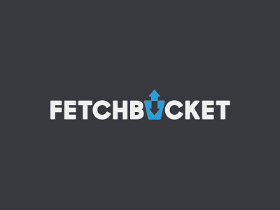 Fetchbucket Logo reversed blue bucket cloud concept dark fetch logo reversed service