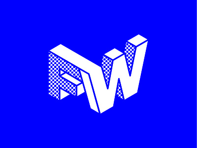 FW logo 3d blue branding f fw logo pop art w