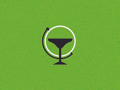 Global Bar Icon bar bartending brand drink earth glass global globe green icon logo planet