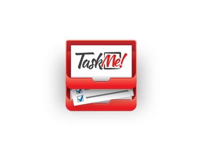 Taskme Icon design android app application icon ios mobile plastic red task tasks to do todo