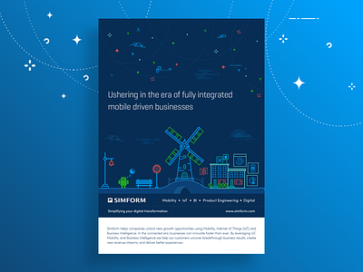 Brochure design for Simform's Mobility offerings branding brochure illustration iot mobility