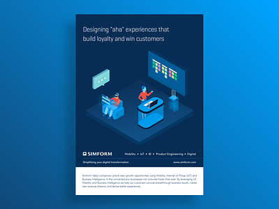 Brochure design for Simform's Digital offerings branding brochure illustration iot mobility