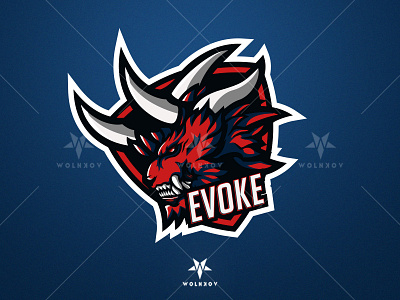 Evoke Mascot Logo beast branding design gaming graphic design icon illustration logo mascot twitch vector youtube