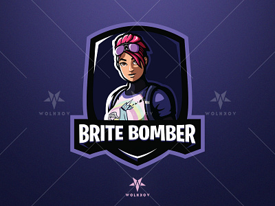 Brite Bomber Mascot Logo bomber branding design fortnite gaming graphic design icon illustration logo mascot twitch vector youtube
