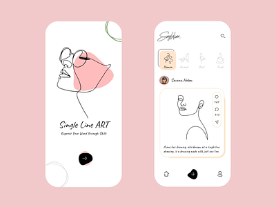 One Line App Animation app appdesign branding clean creative design line lineart minimal singleline sketch socialmedia ui