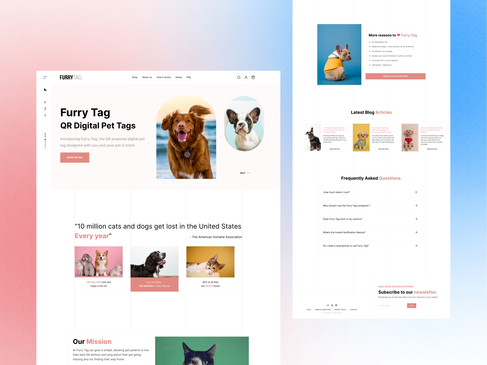 Furrytag Pet website by intorque on Dribbble