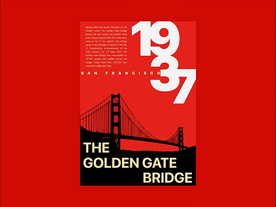 The Golden Gate -Poster Concept aftereffects animation clean creative design designinspiration eyeondesign figma goldengate graphic design graphicdesigner minimal motion graphics motionposters posterdesigns posterlovet posters typeposters ui ux