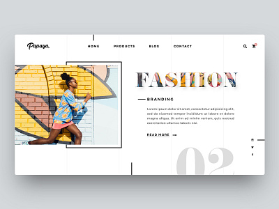 Papaya - Landing page 1 banner clean fashion landing page minimal shopping ui ux web webdesign