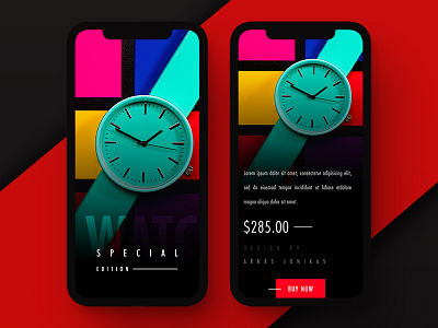 Watch Screen Ui. app creative design ios modern product ui ux watch