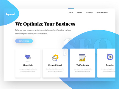 SEO | Landing page banner clean landingpage minimal ppc seo web website