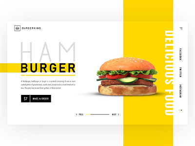 Burgerking | Food Landing page ui Design banner creative food humburger landing page restaurant site ux web webdesign