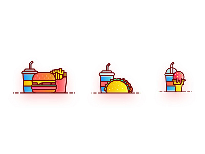 Food Icon burger creative food gradient graphic iocn iocns minimal