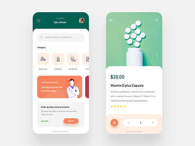 Online Pharmacy App UI Design app design iphone x medical minimal minimalist mockup online pharmacy ui uiux