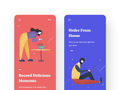 Onboarding - Food app application concept design flat food food delivery illustraion mobile mobile ui online photoshop product design ui ui ux ux xd