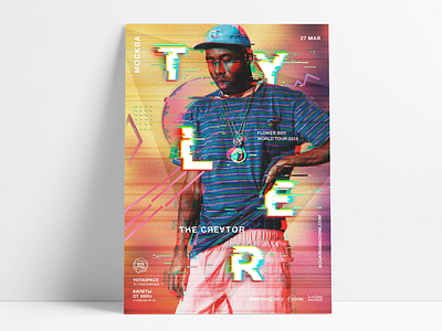 Tyler, the Creator world tour poster concept design event event poster glitch musician poster poster art rap tour tyler the creator