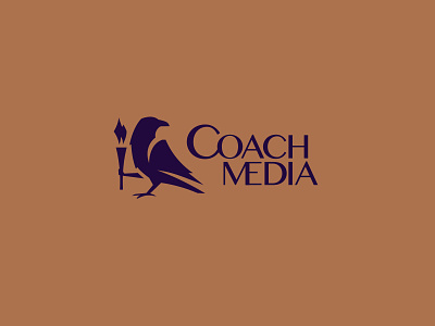 Coach media coach fire flame logo logodesign logotype media raven sign simbol