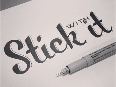 Stick (with) it lettering postcardproject sketch stickit typography