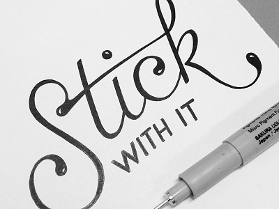 Stick (with) it sketch II lettering postcardproject script sketch stickit typography