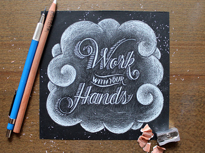 Work with your hands chalk hand lettering lettering postcard project type typography