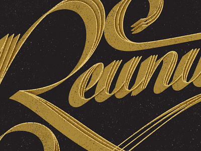 Reunited gold hand lettering lettering postcardproject reunited script typography