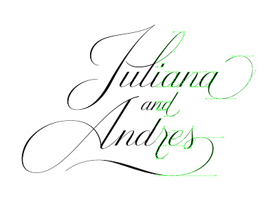 Julie & Andy lettering script type typography vector wedding