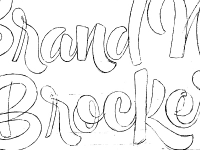 Brocker exploration lettering logo sketch typography word mark
