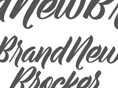 Brocker continued brush script lettering sketch typography word mark