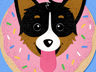 Poppet the Puppy - WIP corgi doughnuts illustration vector