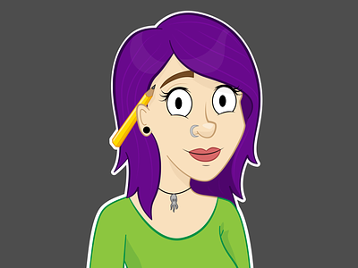 Seflie Update 2020 adobe illustrator cartoon character art character design doodle girl purple hair self portrait selfie woman