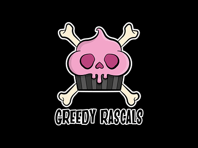 Greedy Rascals Bakery Logo bakery brand branding brownie business cake commission greedy logo logodesign rascals skull