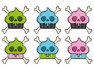 Greedy Rascals Logo - Colour Experiments brand branding cake colour greedy illustrator logo logodesign rascals skull skull and crossbones