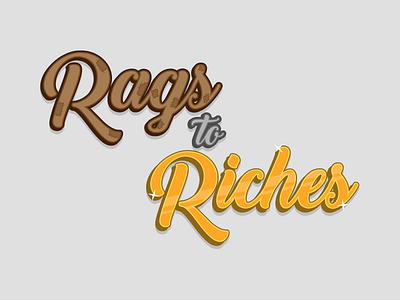 Rags To Riches Logo brand branding business company gold logo patch rags riches tramp