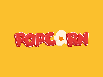 Popcorn Logo cinema concept food fun logo logo design movies popcorn red