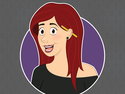 New Selfie! artist character digital girl illustrator lady portrait red self selfie woman