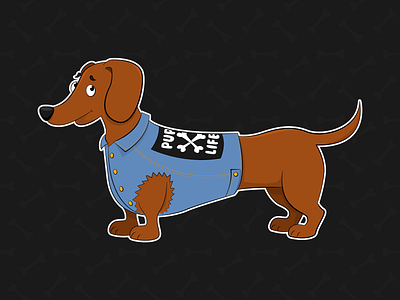 Pup Life adobe illustrator character cute daschund denim dog dog illustration pet punk sausage dog woof