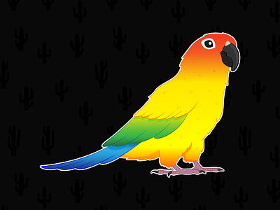 Sun Conure adobe illustrator adobeillustrator animal bird conure cute digital art doodle drawing illustrator parrot sun conure