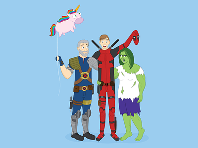 Marvel Family <3 adobe illustrator cable cartoon commission cool deadpool family hero hulk marvel portrait art superhero