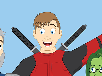 Deadpool Commission adobe illustrator boy cartoon commission deadpool figure follow marvel ninja red teenager xmen