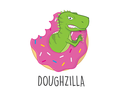 Doughzilla Logo brand branding dinosaur donut doughnut godzilla logo logo design marketing new shop open sweet vegan