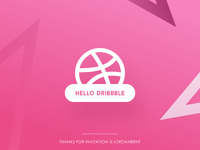 Hello Dribbble debut dribbble first shot hello new player pink