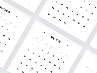 🗓 Responsive UI Calendar 2019 🗓 2019 app calendar design free minimalist mobile mockup resources responsive rwd sketch app ui ux vector web website 🗓