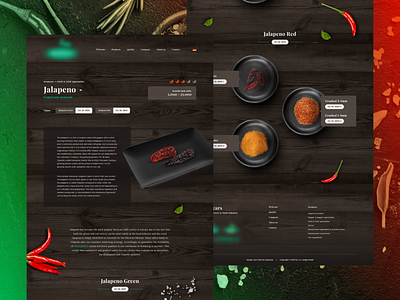 Producer of chili peppers | Concept concept cooking design food packshots peppers redesign rwd ui web website
