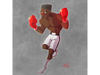 Ali ali boxe cassius clay character design digital illustration muhammed ali photoshop wacom